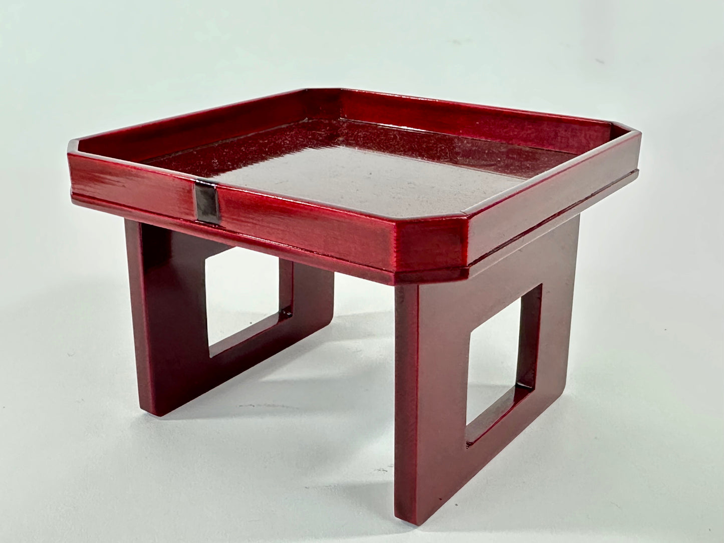 Vintage Japanese Hida Shunkei Lacquer Display Stand with Octagonal Top 4 3/4"W