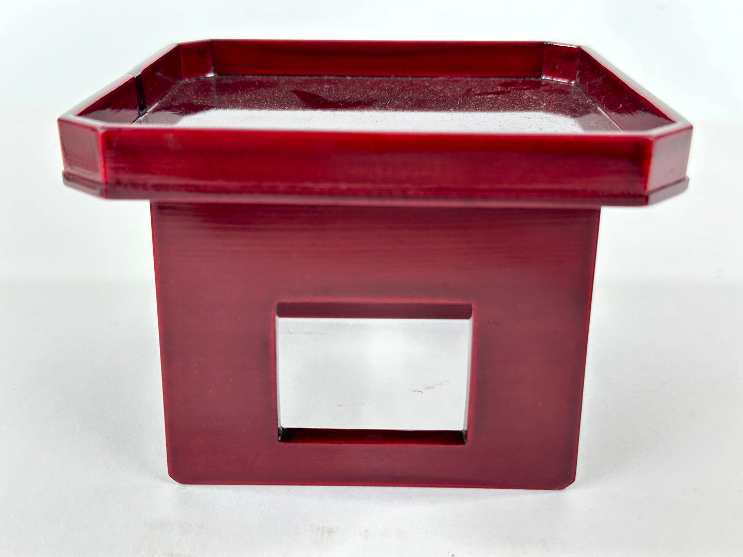 Vintage Japanese Hida Shunkei Lacquer Display Stand with Octagonal Top 4 3/4"W