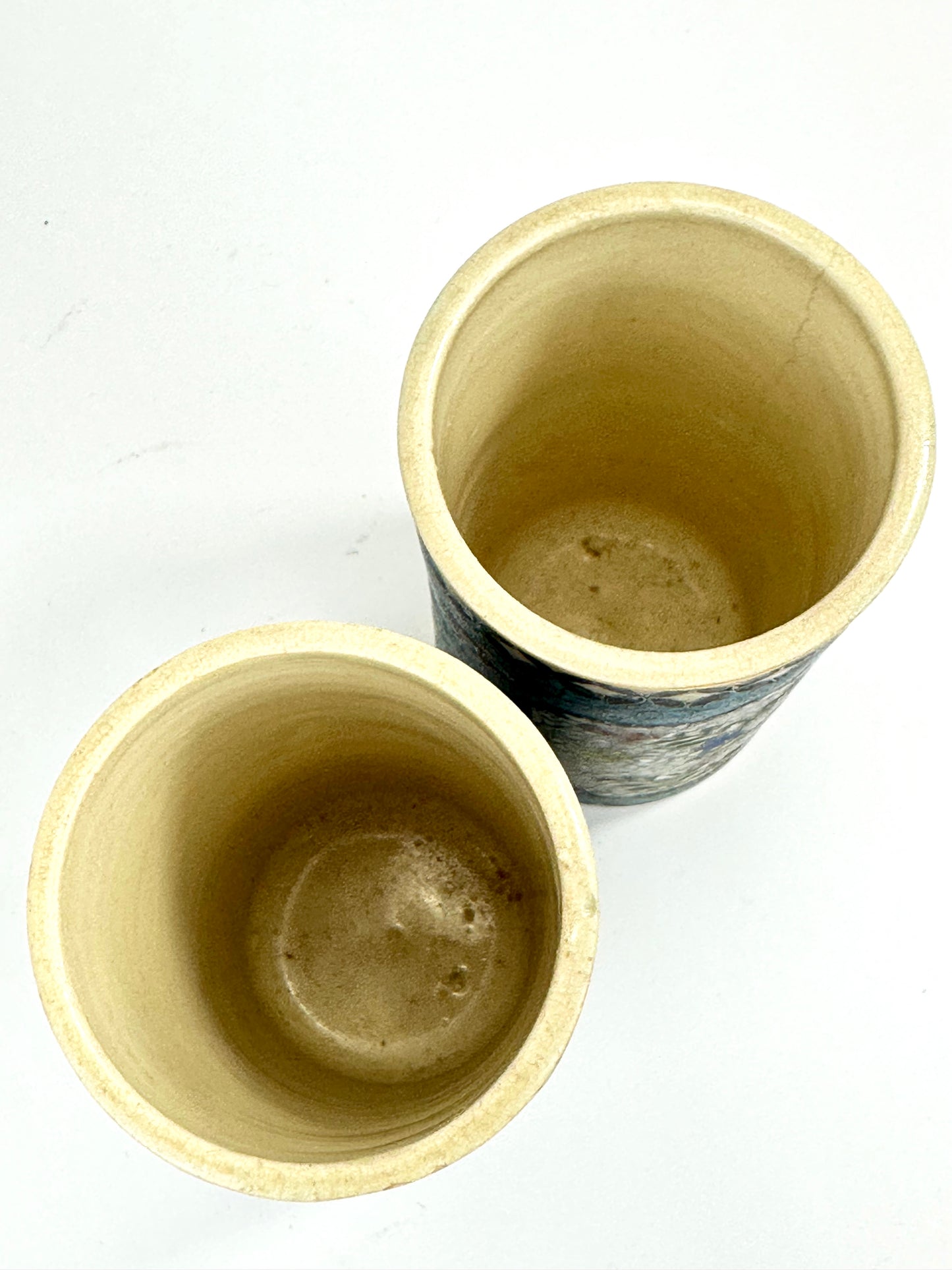 Antique Japanese Kinkozan Style Cloisonné Brush Pots Pair 5.25"H