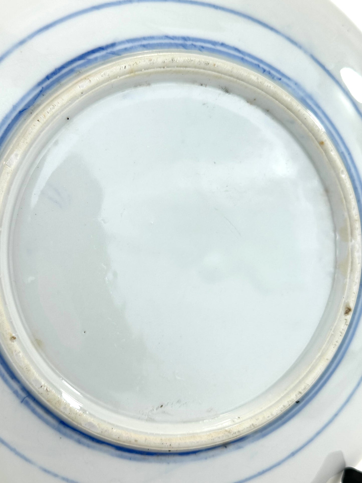 Antique Japanese Meiji Period Blue & White Porcelain Landscape Plate 11"W