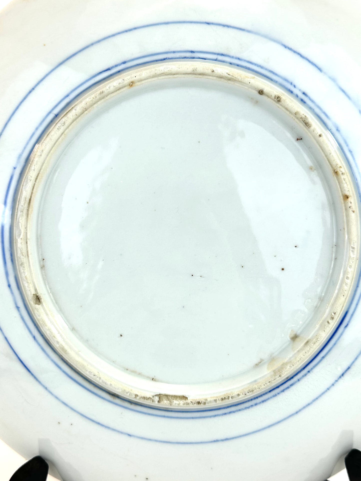 Antique Japanese Meiji Period 19thC Blue & White Porcelain Landscape Plate 11"W