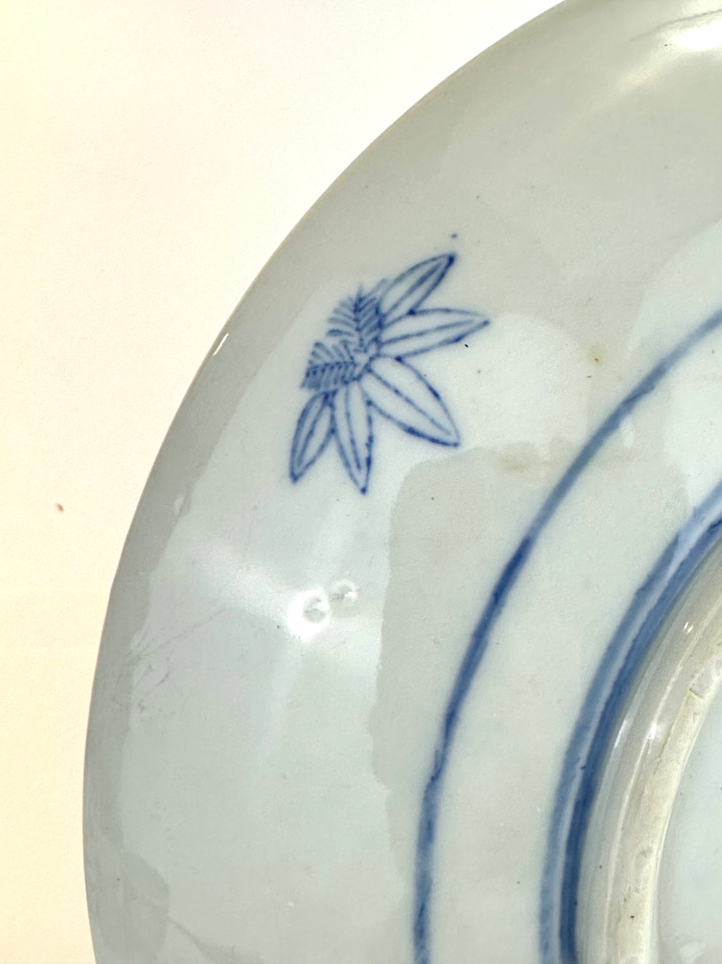 Antique Japanese Meiji Period Blue & White Porcelain Landscape Plate 11"W