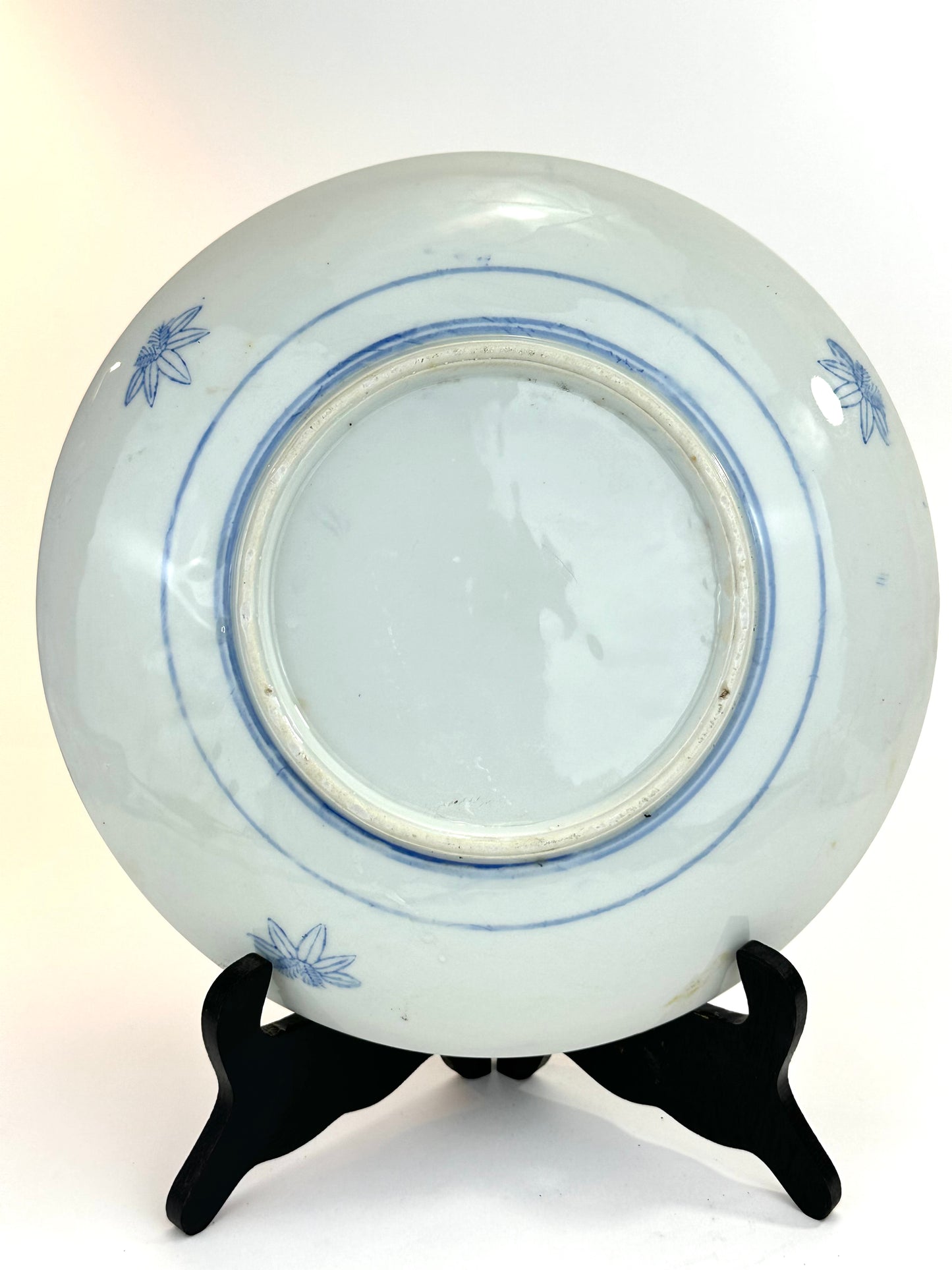Antique Japanese Meiji Period Blue & White Porcelain Landscape Plate 11"W