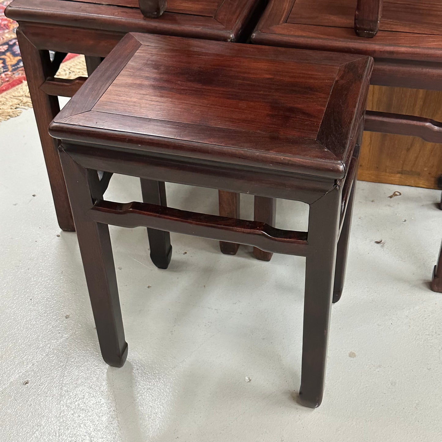 Antique Chinese Qing Dynasty Hongmu Hardwood Single Stool Available 20"H