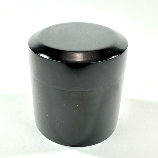 Japanese Fubuki Natsume Black Lacquer Cylindrical Tea Caddy Chanoyu