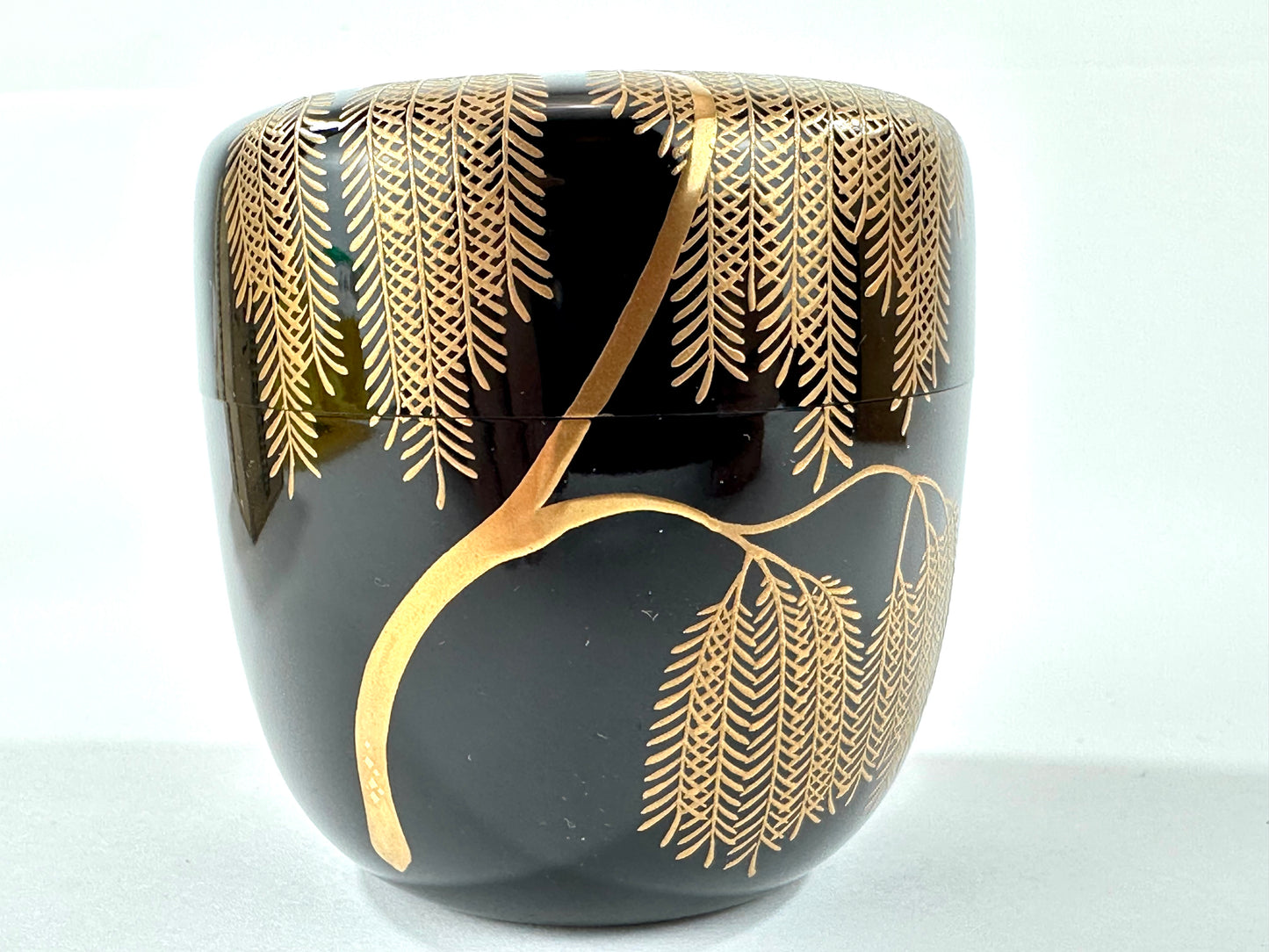 Vintage Japanese Willow Makie Lacquer Chu Natsume Signed Sōryō w/Box