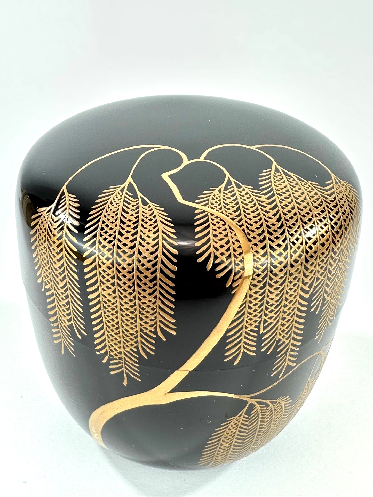 Vintage Japanese Willow Makie Lacquer Chu Natsume Signed Sōryō w/Box