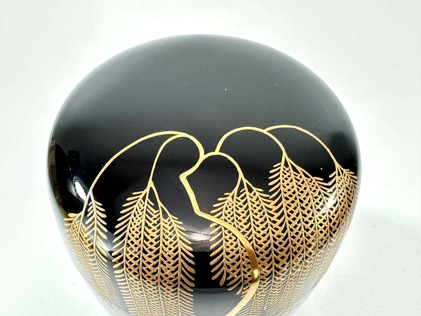 Vintage Japanese Willow Makie Lacquer Chu Natsume Signed Sōryō w/Box