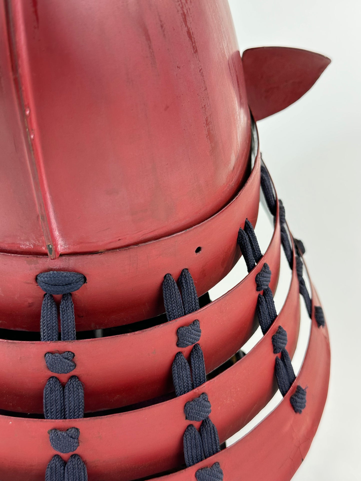 Japanese Edo Period Momonari Kabuto Samurai Helmet Red Lacquer w/ Crescent Moon Maedate LS#157