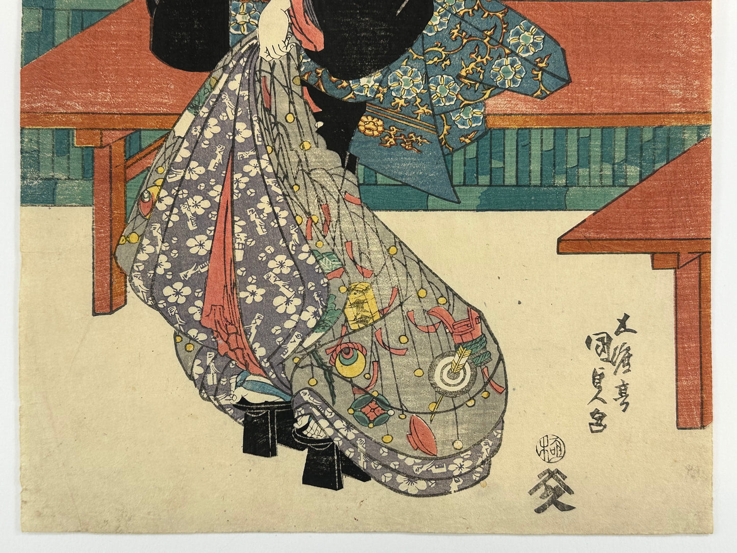 Original Japanese Woodblock Print: By Toyokuni III (Kunisada) Kabuki Actor