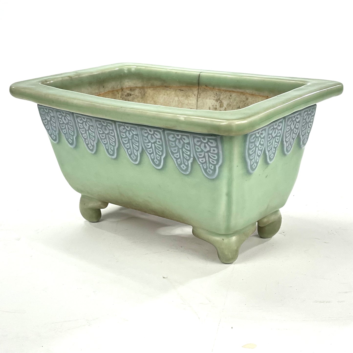 Japanese Bonsai Earthen Wear Celadon Green Bonsai Pot Medium Sized Trees 12.5"