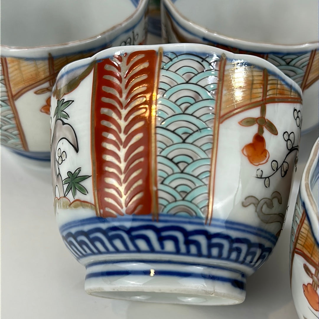 Antique Japanese (c1880’s) Hand Painted Ceramic Tea Cup / Sake Plum Blossom