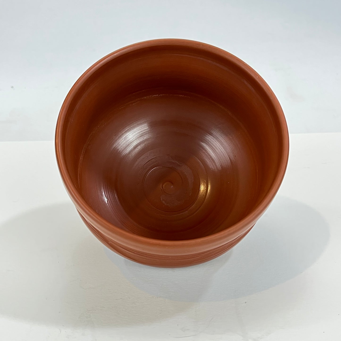 Signed Tea Ceremony Chawan Tea Bowl Red Earthenware Clay Unglazed 4.5”D