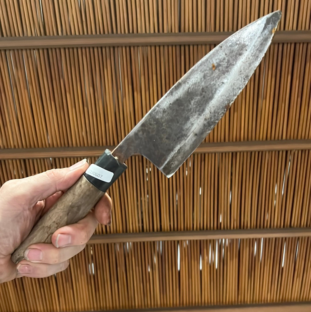 Vintage Japanese Signed Chef's Deba Hocho Sushi 6.25" Knife Laminated Samurai Steel