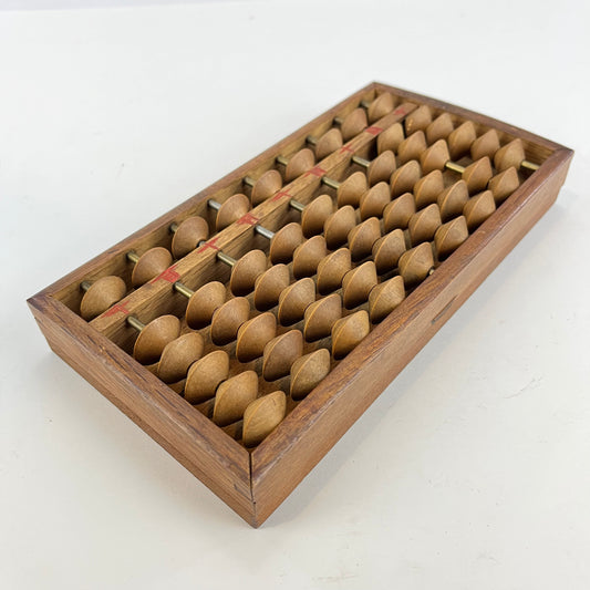 Japanese Abacus Short Wooden Soroban 54 Bead 8”W 8 Decimal places.