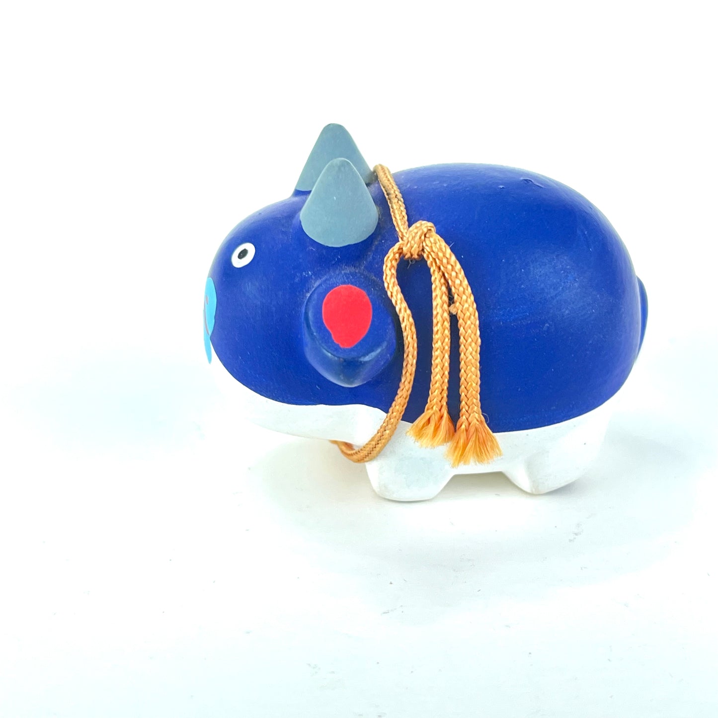 Vintage Japanese Zodiac Animal Ox Small Ceramic Bell 2”