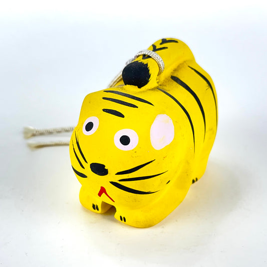 Vintage Japanese Zodiac Animal Tiger Small Ceramic Bell 2”