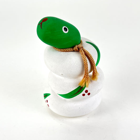 Vintage Japanese Zodiac Animal Snake Small Ceramic Bell 2”