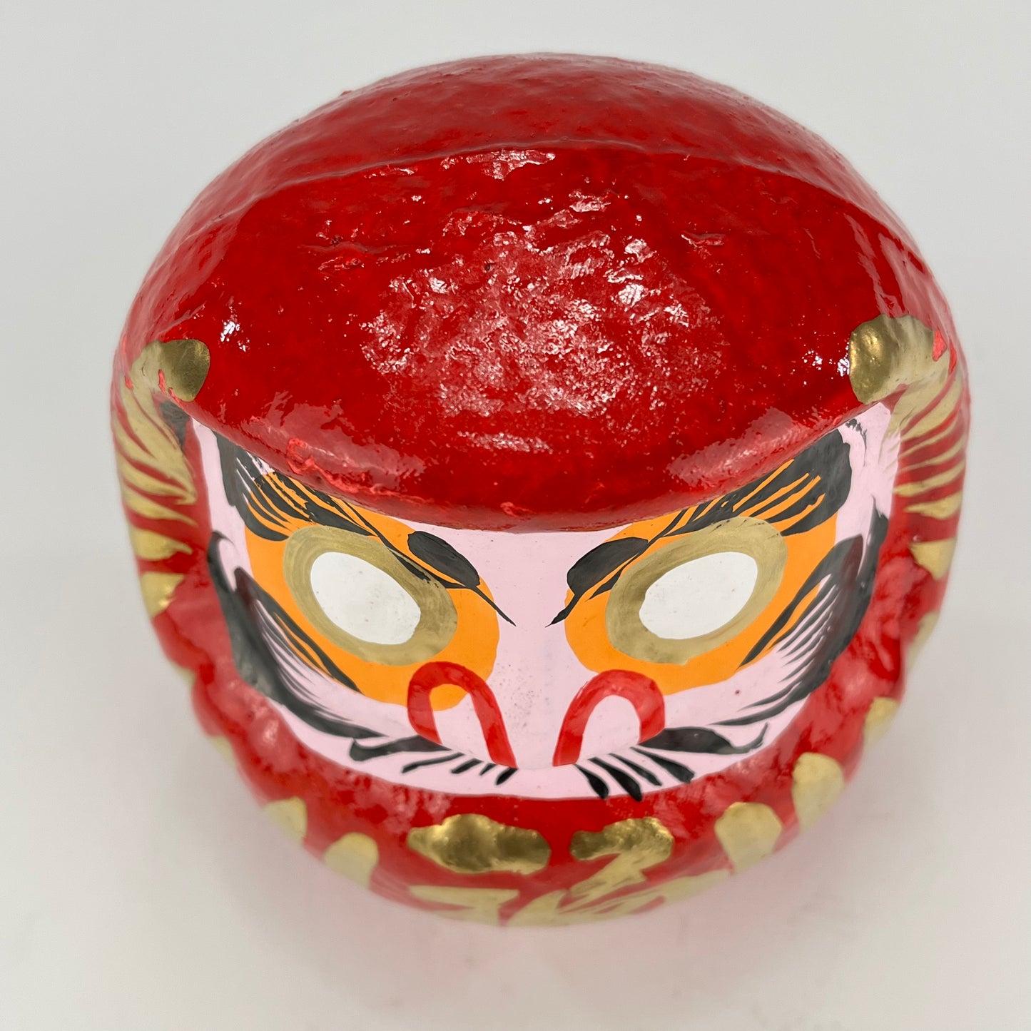 Japanese Traditional Papier-mâché  Daruma Wishing Doll in Red 6"H