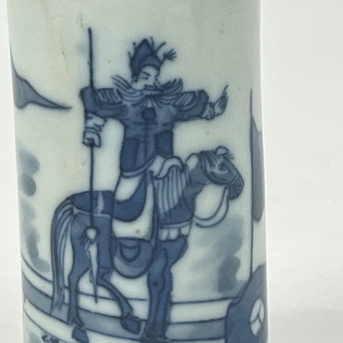 Vintage Chinese Ceramic Snuff Bottle Blue & White 3.5"