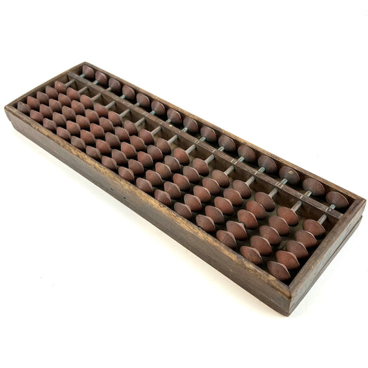 Vintage Japanese Abacus Wooden 14 Decimal Places  Soroban 90 Bead