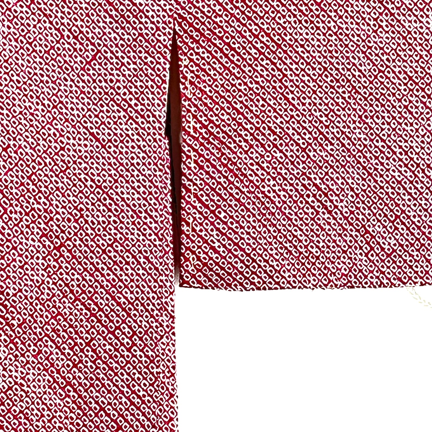 Vintage Japanese Silk Haori Coat in Shibori Tie-dye red 28"L
