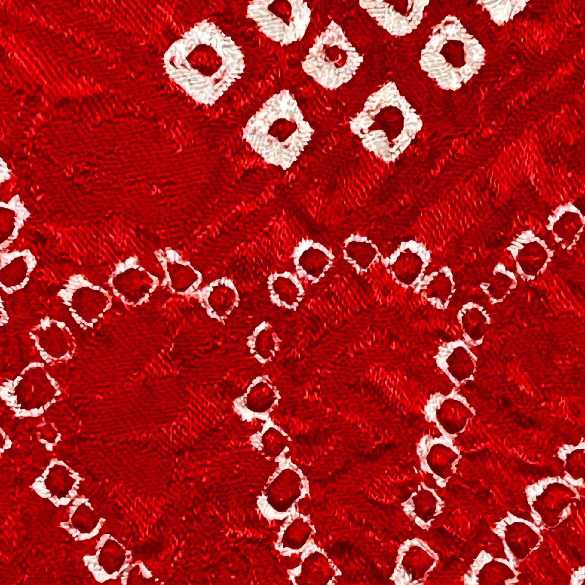 Red Haori Pattern Vintage Japanese Silk Haori Coat in Shibori Tie-dye Bright Red Flower ...