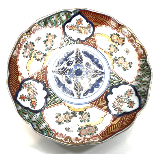 Antique Meiji Era Japanese Ceramic Aka-Imari Plate