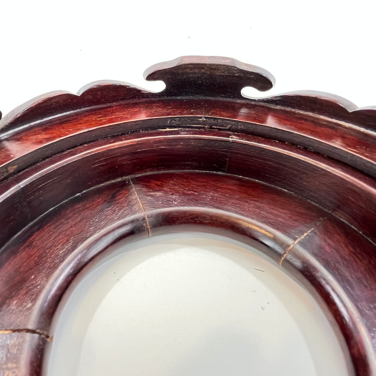 Vintage Chinese Vase Bowl Stand Red Pedestal Display For 3" Bowl Or Vase