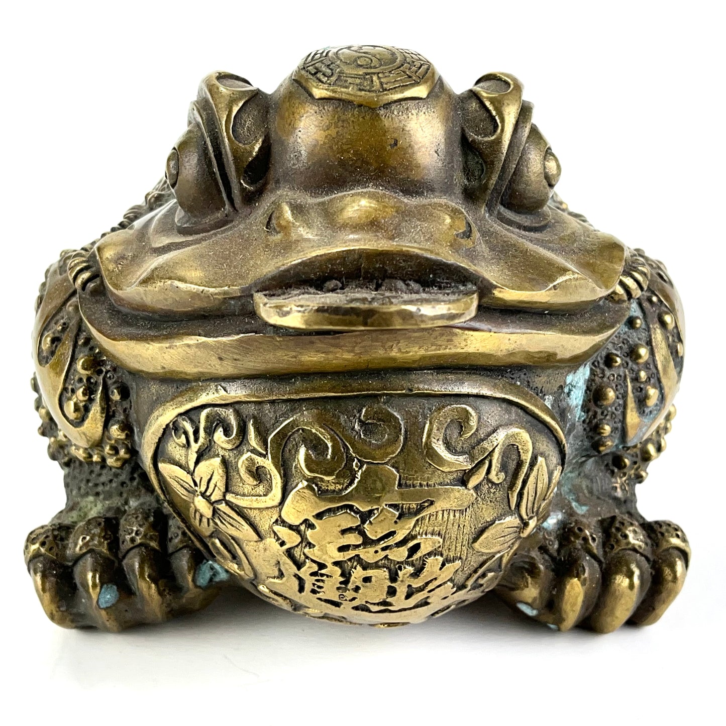 Vintage Chinese Bronze Statue Money Toad 5”