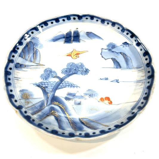 Ceramic Imari Plate dove 6"