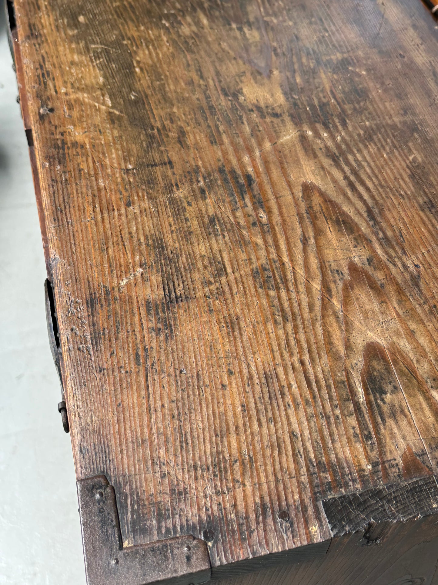 Antique Japanese Meiji Era c1870's Sugi Wood Kimono Tansu Mokko Iron Hardware