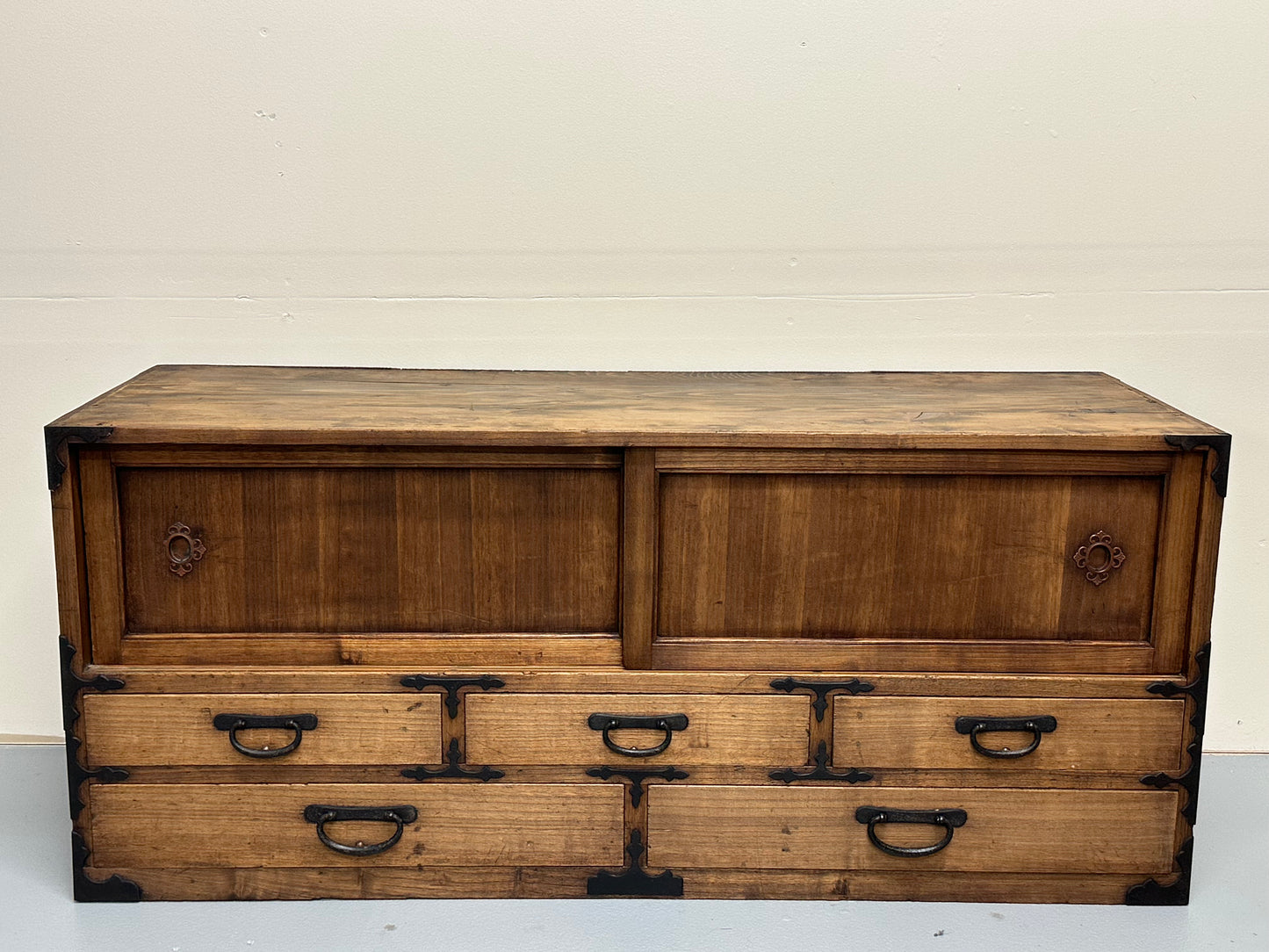 Antique Japanese Tansu Chest Meiji Era c1920's Ishodansu Kiri 45"