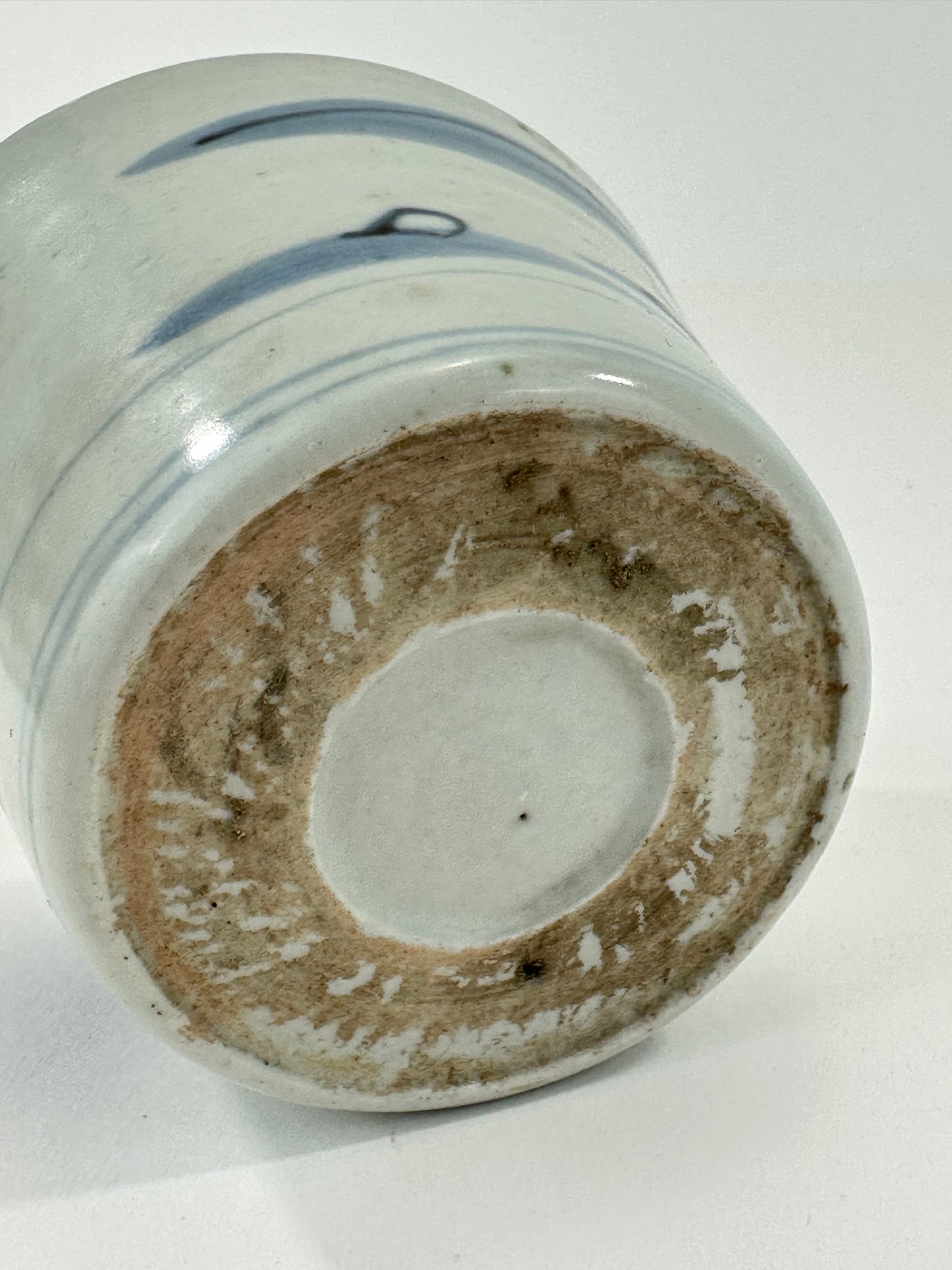 Antique Japanese Edo Period Blue & White Porcelain Sobachoko Sake / Tea Cup 3"