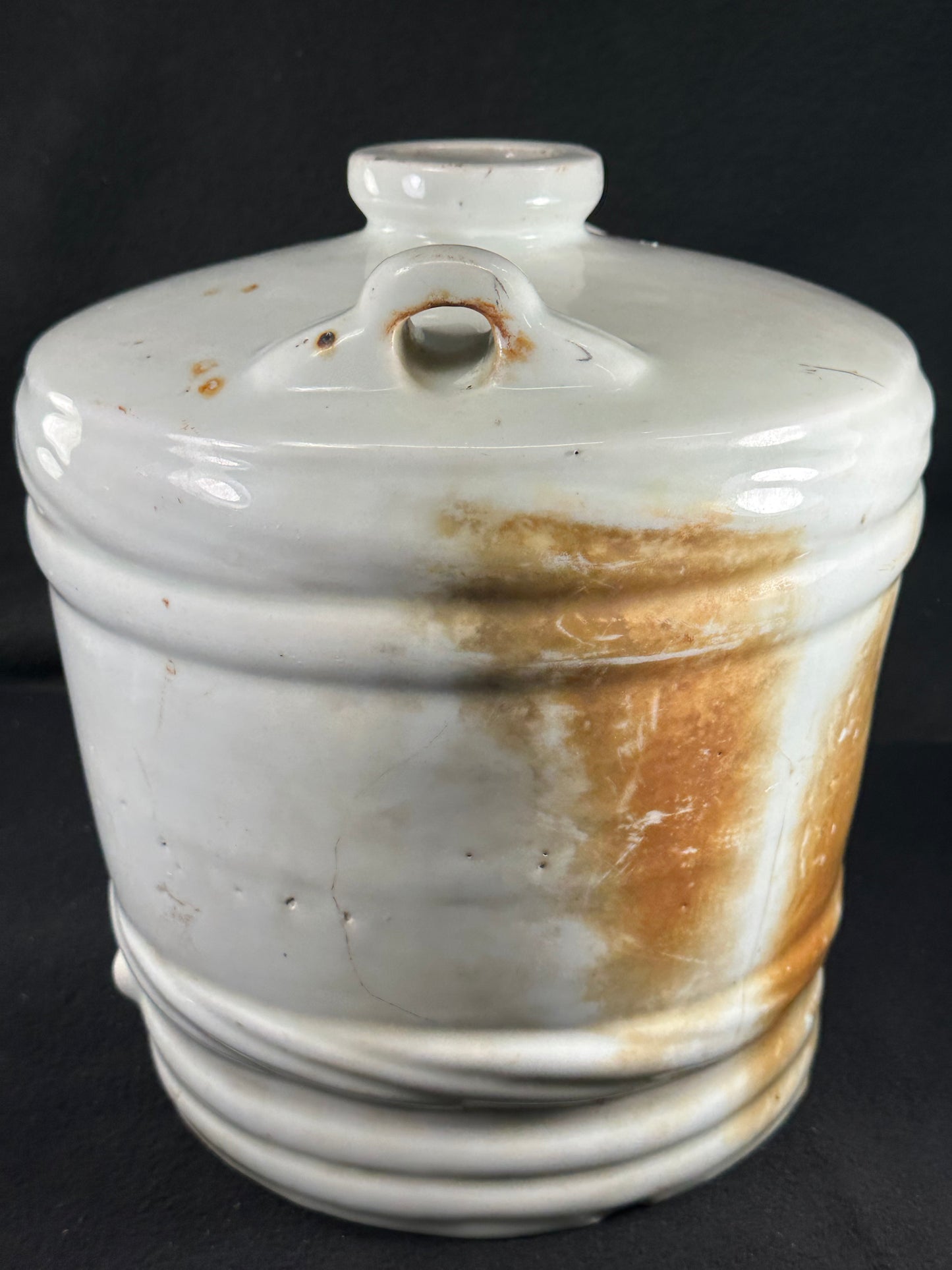 Antique Japanese c1910’s Hand Painted Sake Tokkuri Jug Blue & White 12"