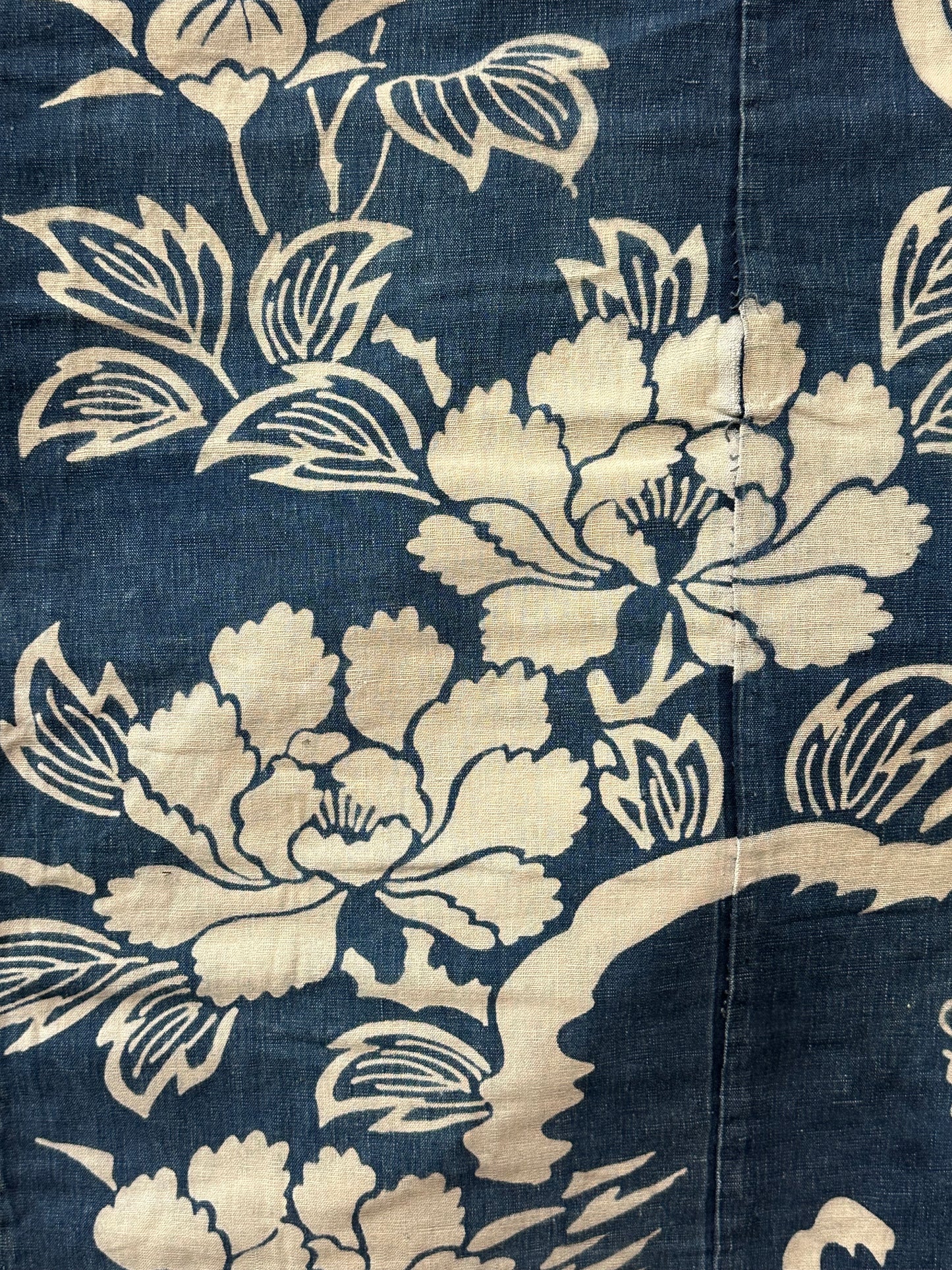 Antique Japanese 19th Century Textile Peonies Boro - Tsutsugaki 77"x68" #61