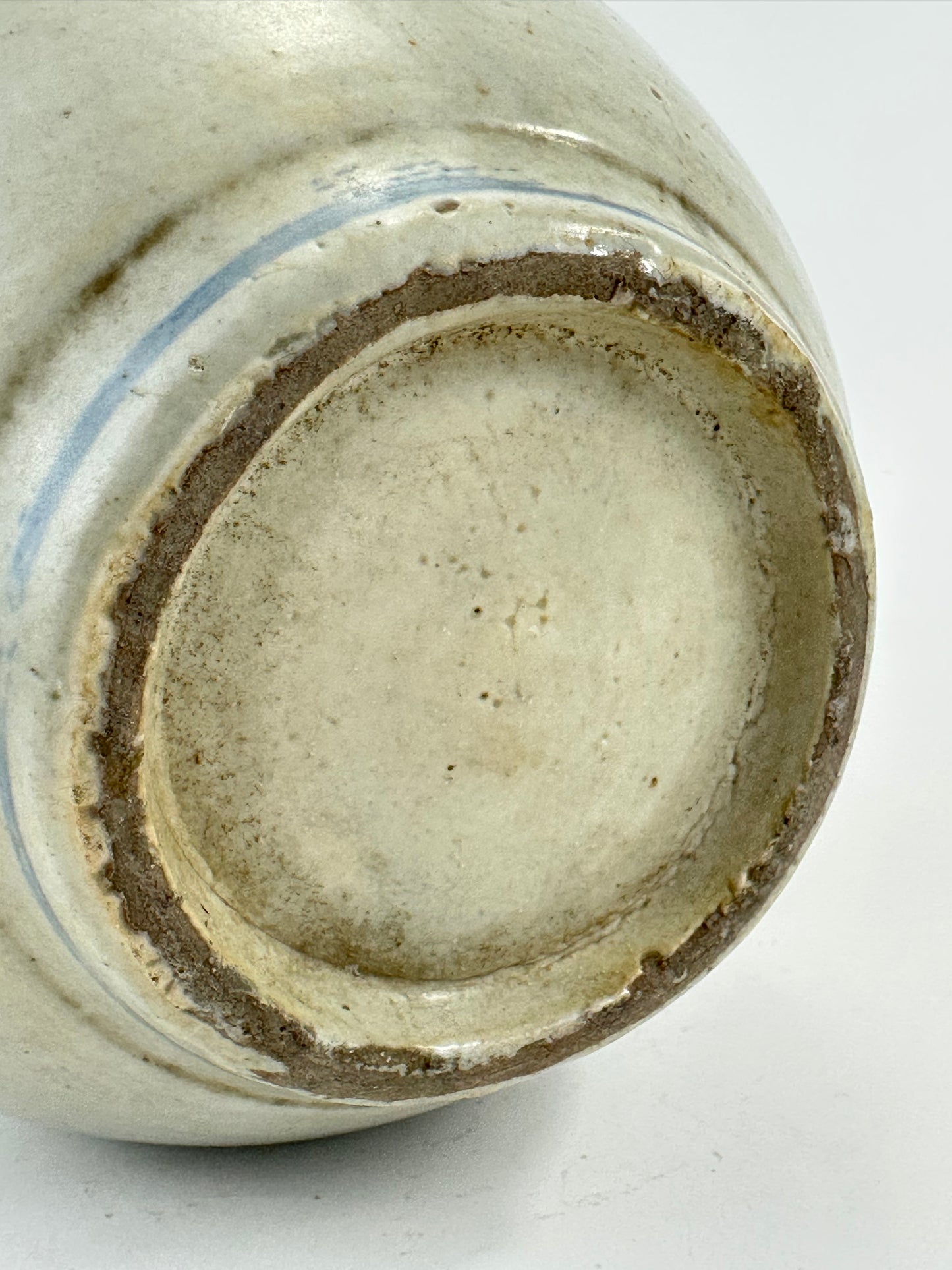 Antique Japanese Blue and White Porcelain Tokkuri with Grass Motif 10"