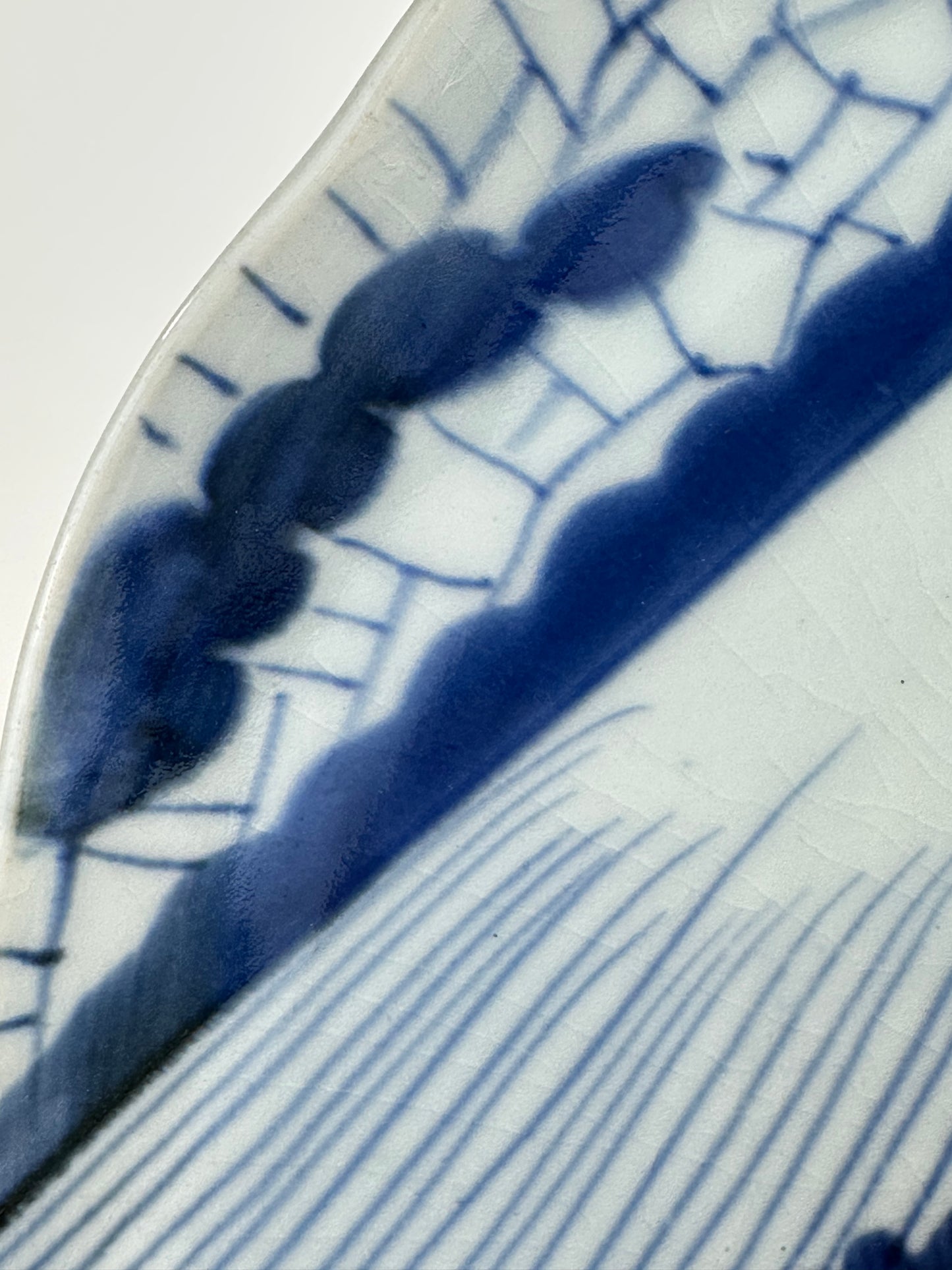 Antique Japanese Late Edo Imari Porcelain Plate with Mount Fuji & Pine Tree 11"