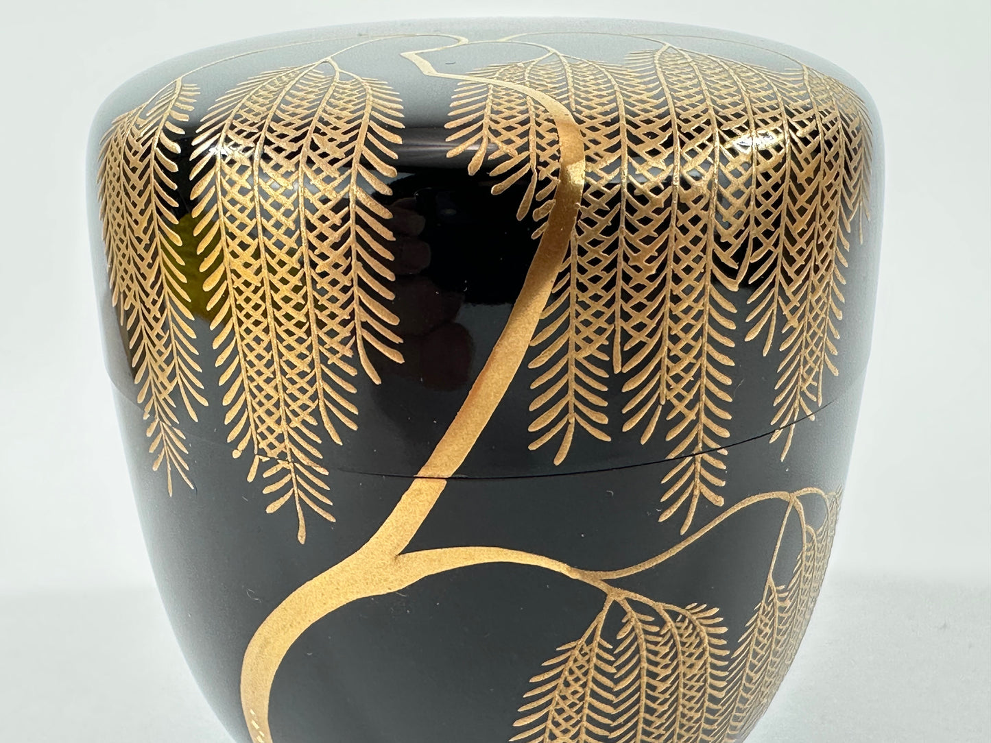 Vintage Japanese Willow Makie Lacquer Chu Natsume Signed Sōryō w/Box