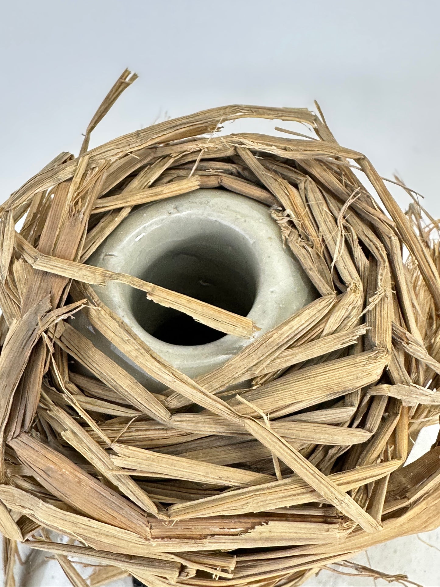 Antique Japanese 1800's Tokkuri Sake Jug Calligraphy Ceramic Vase 10" "Shinzou"