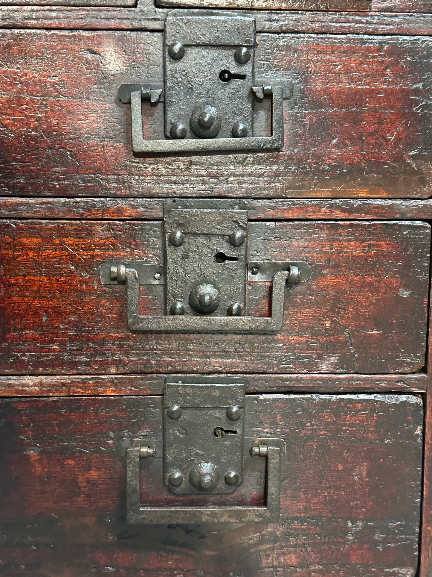 Antique Japanese Edo Era Early 1800's Gyosho Bako Peddler's Tansu Chest 28"