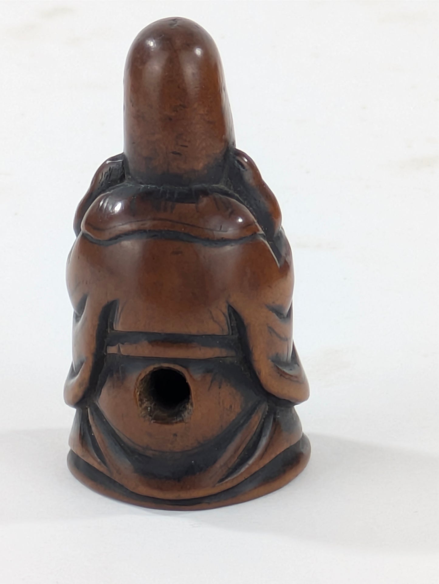 Antique Boxwood Netsuke of Fukurokujin Reading His Scroll 2"