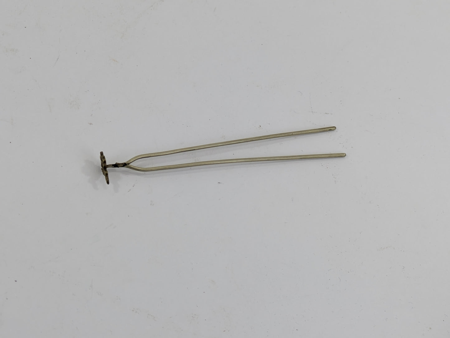 Antique Japanese Bronze Cloud Kanzashi (Two-Prong U-Pin) 4.5"