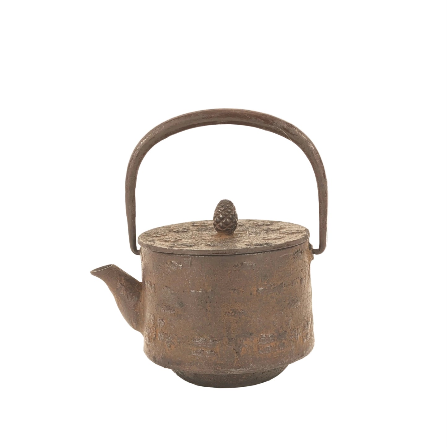 Vintage Japanese Mini Red Iron Tea Kettle Tetsubin Enamel Lined Interior Signed 4.5"