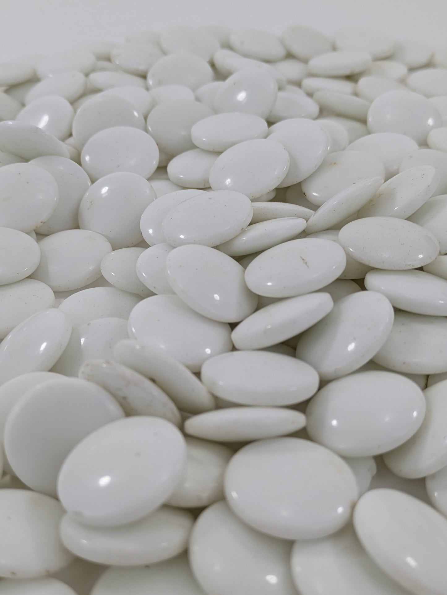 Vintage Go Stones Set of White Glass 182