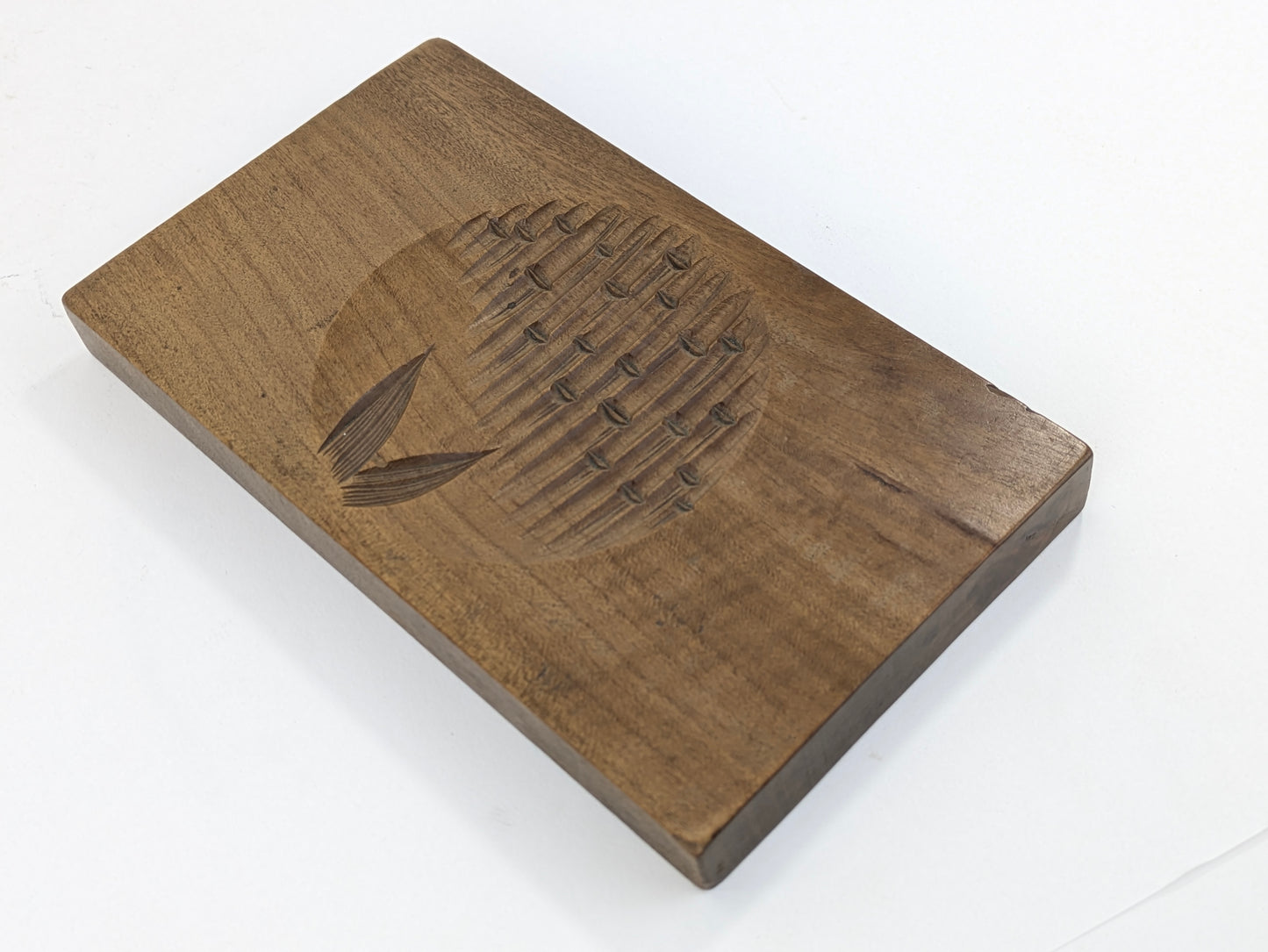 Antique Japanese Kashigata Confectionery Mold – Bamboo & Revers Plum Blossom Motifs – Meiji Era 7"