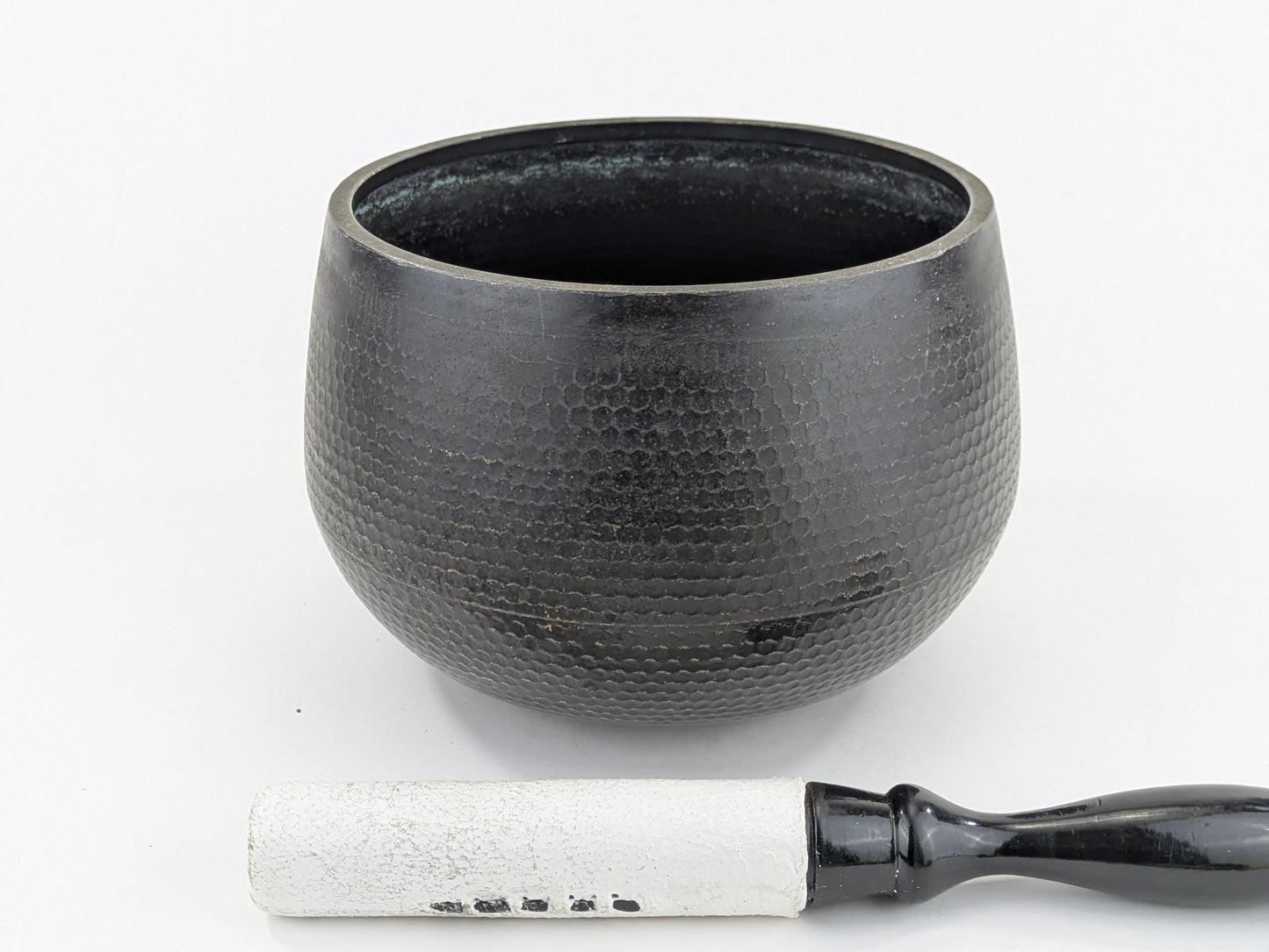 Vintage Japanese Bronze Orin Singing Bowl Buddhist Cushion & Striker 8.5”