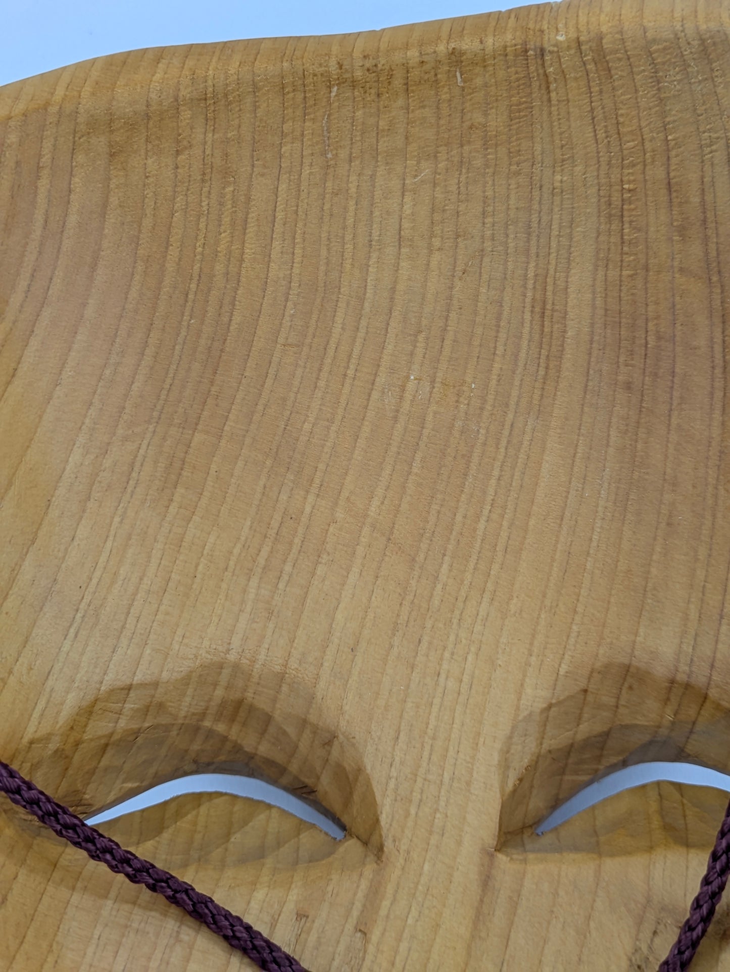 Antique Japanese Okina Noh Mask Wood Carving Old Man Face