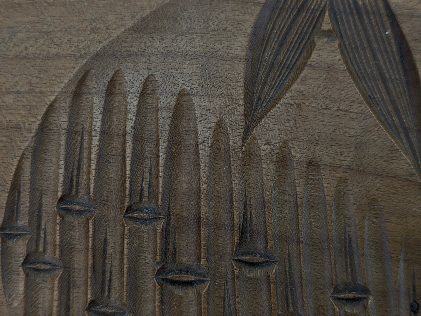 Antique Japanese Kashigata Confectionery Mold – Bamboo & Revers Plum Blossom Motifs – Meiji Era 7"