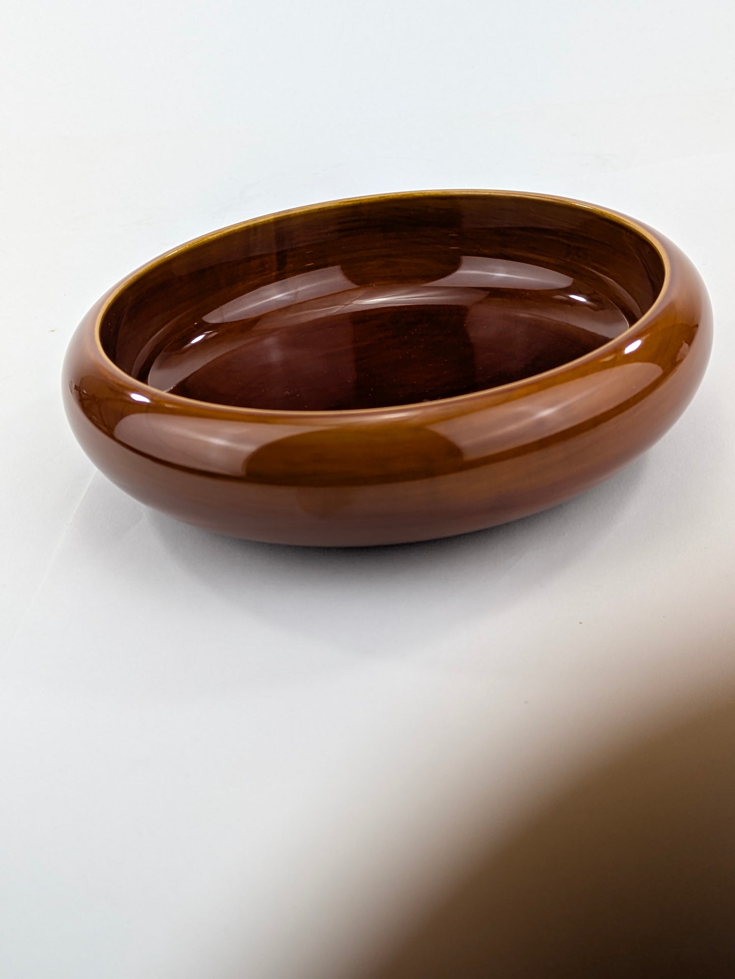Vintage Japanese Hand Crafted Wood Hida Shunkei Round Wall Lacquer Bowl 9"